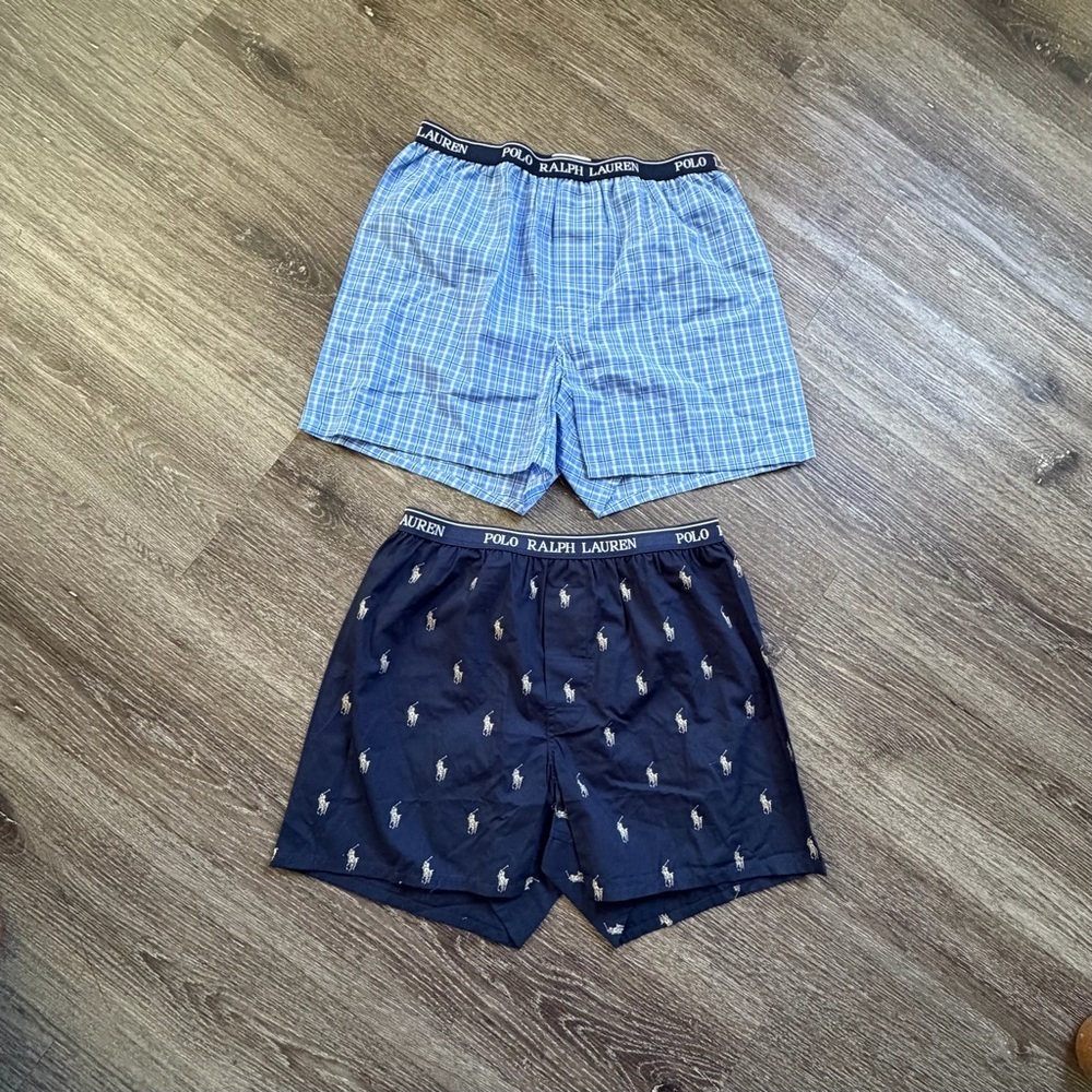 Polo by Ralph Lauren Men's Blue Check and Black Pattern Shorts
